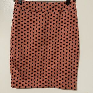 Loft skirt black polka dots